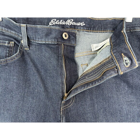 Eddie Bauer Jeans Men's 40 Blue Dark Wash Straight Leg Flex Stretch - Picture 5 of 8